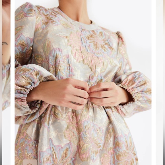 Mille Giselle Dress in pink brocade XL - Picture 4 of 15